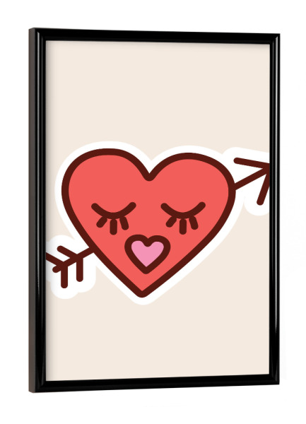 Poster mit schwarzem Rahmen "Liebe Herz und Pfeil" artboxONE - Abstrakt,Liebe,Für Mama