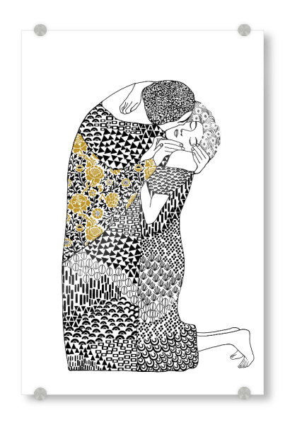 Acrylglasbild "Die Umarmung Klimt Stil" artboxONE - Menschen,Liebe