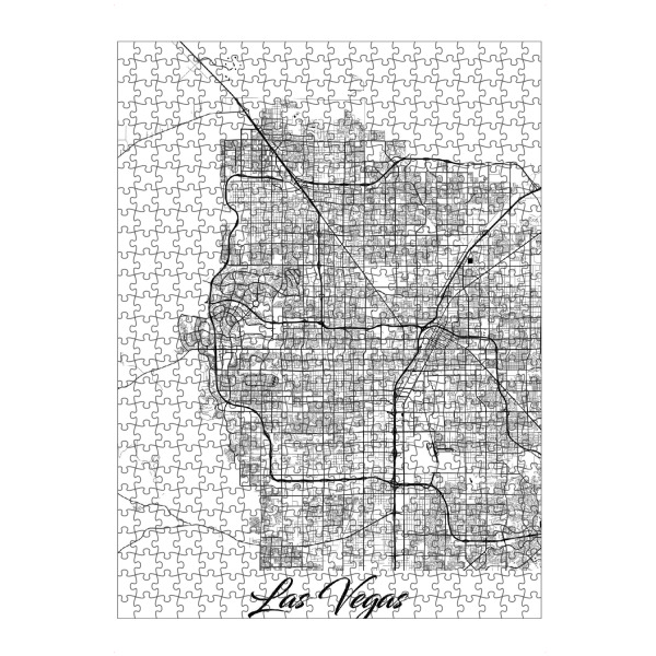 Puzzle Ravensburger "Las Vegas CityMap" artboxONE - Schwarzweiß,Städte / Las Vegas,Kartografie