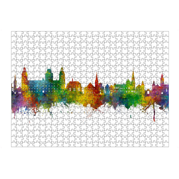 artboxONE Puzzle "Aschaffenburg Deutschland Skyline" artboxONE - Städte - Aschaffenburg,Deutschland,Skyline,Stadtbild,Aquarell,Malerei