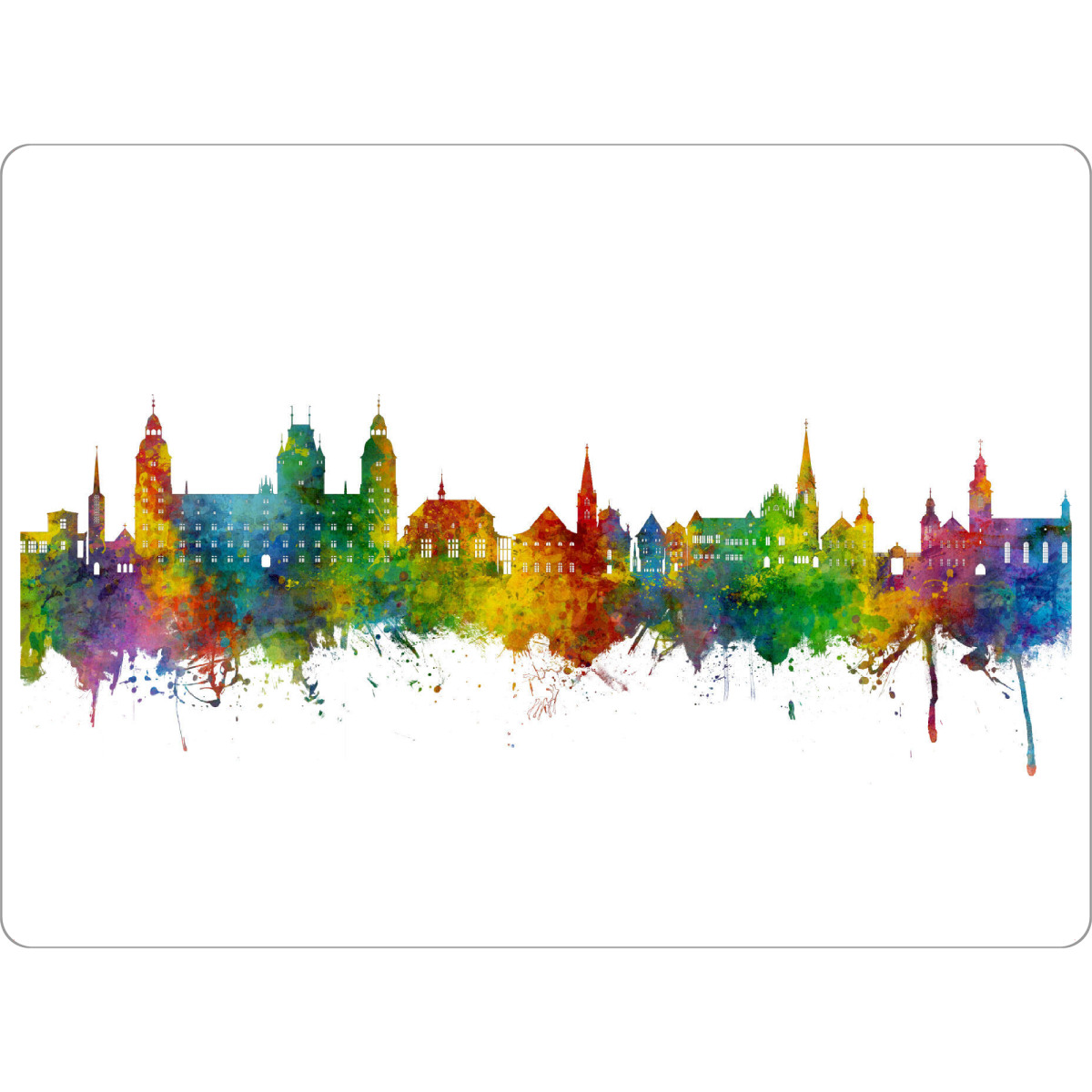 Tischset "Aschaffenburg Deutschland Skyline" artboxONE - Städte - Aschaffenburg,Deutschland,Skyline,Stadtbild,Aquarell,Malerei - Bild aschaffenburg