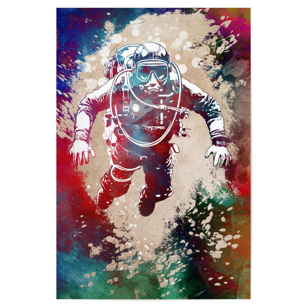 Poster "Sporttauchen Kunst B" artboxONE - Sport,Sport / Sommerspiele - Tauchen,Tauchen,Schwimmen,Sport,Wasser,Grafik