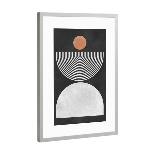 Poster mit Rahmen Silber "Kreissatz A" artboxONE - Abstrakt,Geometrie