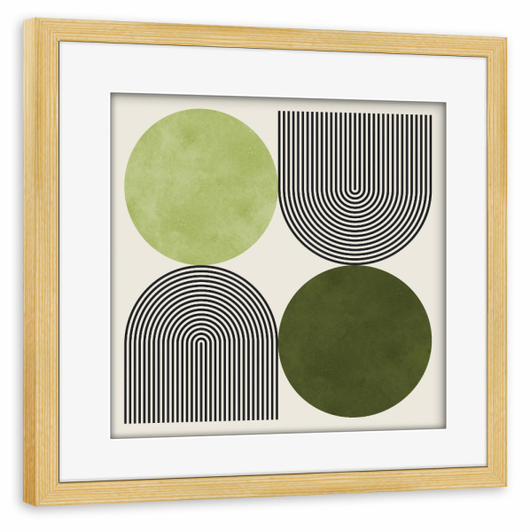 Poster mit Rahmen kiefer "Kreissatz F" artboxONE - Abstrakt,Geometrie