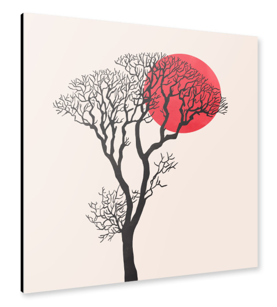 Alu-Dibond "Zinnoberroter Sonnenuntergang" 30x30 cm artboxONE