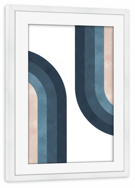 Poster mit Rahmen weiß "Zeichnen mit Kreisen F" artboxONE - Abstrakt,Geometrie
