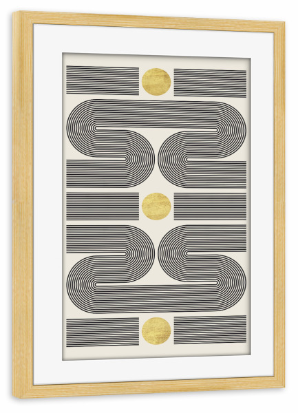 Poster mit Rahmen kiefer "Zeichnen mit Kreisen E" artboxONE - Abstrakt,Geometrie