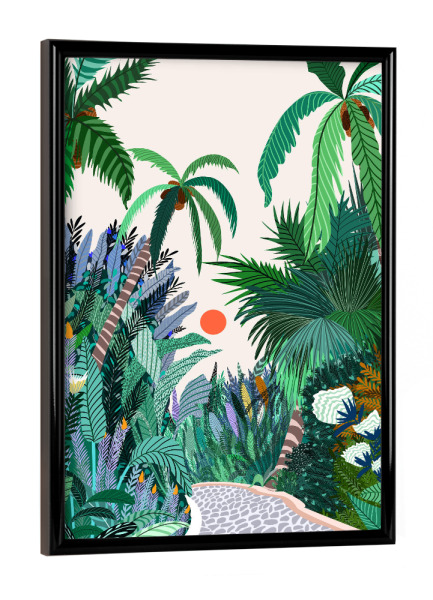 Poster mit schwarzem Rahmen "Die Urban Jungle Route" artboxONE - Natur