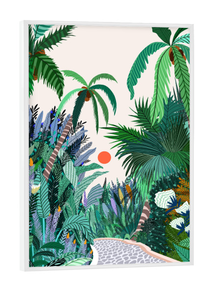 Poster mit weißem Rahmen "Die Urban Jungle Route" artboxONE - Natur