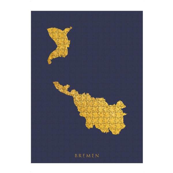 artboxONE Puzzle "Bremer Goldkarte Blau" artboxONE - Kartografie - Bremen,Deutschland,Deutschland,Karte,Gold - Bild bremen