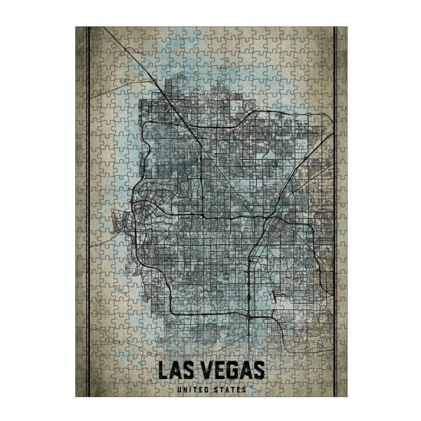 Puzzle Ravensburger "Vintage Stadtplan Las Vegas" artboxONE - Städte / Los Angeles,Kartografie