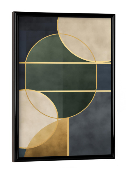 Poster mit schwarzem Rahmen "Ovale Retro Form" artboxONE - Abstrakt,Architektur,Geometrie