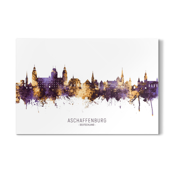 Galerie-Print "Aschaffenburg Skyline PurpleGold" 30x20 cm artboxONE