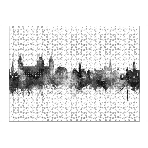 Puzzle Ravensburger "Aschaffenburg Skyline Schwarz" artboxONE - Städte,Schwarzweiß