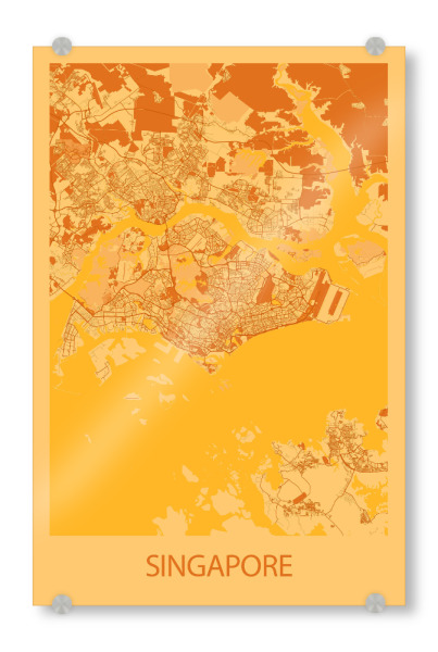 Acrylglasbild "Stadtplan von Singapur" artboxONE - Städte / Singapur,Kartografie