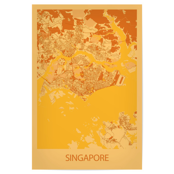 Poster 30x20 cm "Stadtplan von Singapur" artboxONE - Städte / Singapur,Kartografie