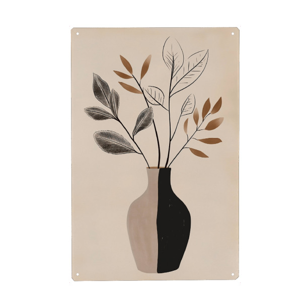 Metall Poster "Lineart Botanic" artboxONE - Natur,Floral,Abstrakt