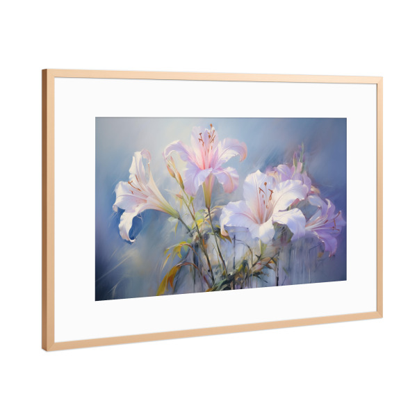 Poster mit Rahmen Kupfer "Rosa Lilienblumenstrauß" artboxONE - Natur,Floral