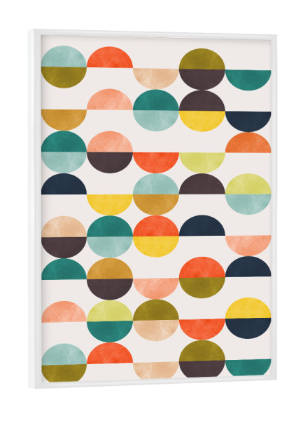 Poster mit weißem Rahmen "Kreiskomposition C" artboxONE - Abstrakt,Geometrie