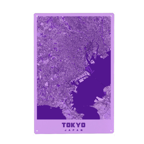 Metall Poster "CityMap Tokio" artboxONE - Städte / Tokio,Kartografie