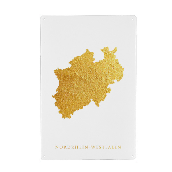 Holzbild "Goldkarte Nordrhein-Westfalen" artboxONE - Kartografie - Nordrhein-westfalen,Deutschland,Karte,Gold