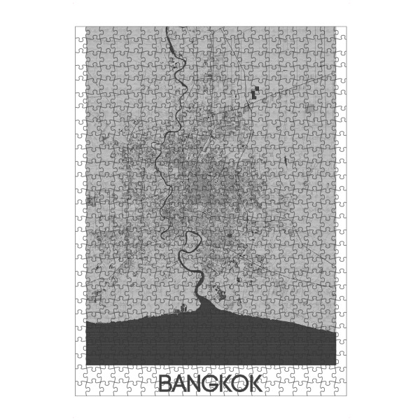 Puzzle Ravensburger "Bangkok Bleistift CityMap" artboxONE - Schwarzweiß,Städte / Weitere,Kartografie