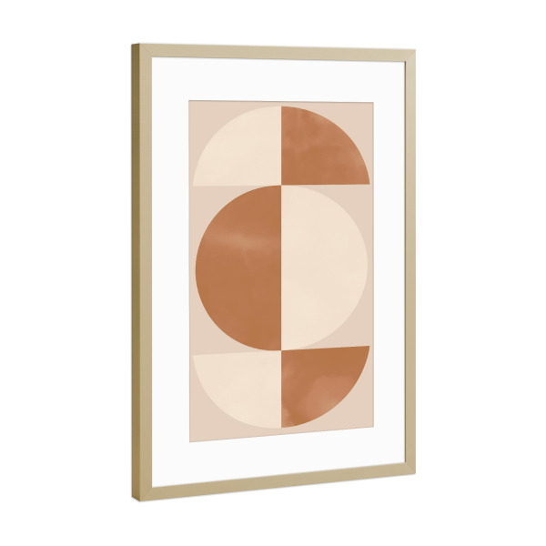 Poster mit Rahmen Gold "Sanfte Kreise" artboxONE - Abstrakt,Architektur,Geometrie