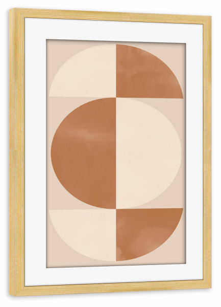 Poster mit Rahmen kiefer "Sanfte Kreise" artboxONE - Abstrakt,Architektur,Geometrie