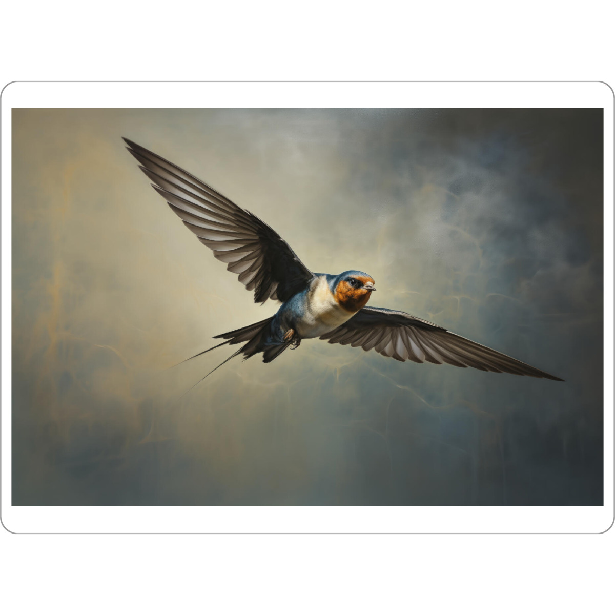 Tischset "Fliegende Schwalbe" artboxONE - Natur,Tiere - Tier,Kunst,Vogel,Fliegen,Natur,öl,Farbe,Malerei,Porträt,Schwalbe,Wild,Tierwelt,Flügel