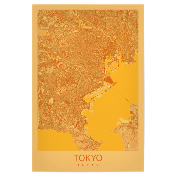 Poster 30x20 cm "Tokyo City Map" artboxONE - Städte / Tokio,Kartografie