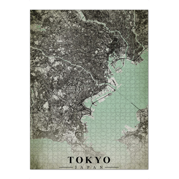 Puzzle Ravensburger "Tokio Vintage CityMap" artboxONE - Städte / Tokio,Kartografie