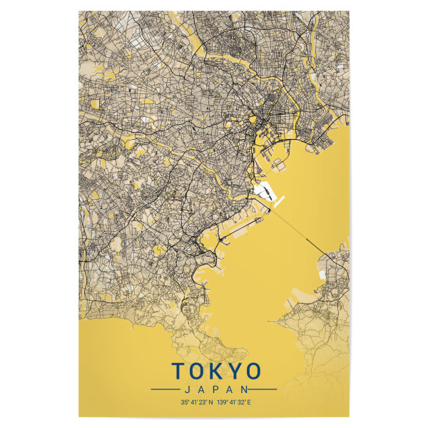 Poster "City Tokyo Map" artboxONE - Städte / Tokio,Kartografie