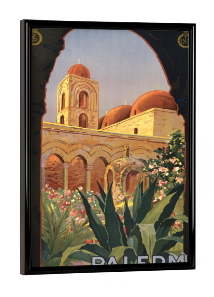 Poster mit schwarzem Rahmen "Travel - Palermo" artboxONE - Städte,Reise,Architektur