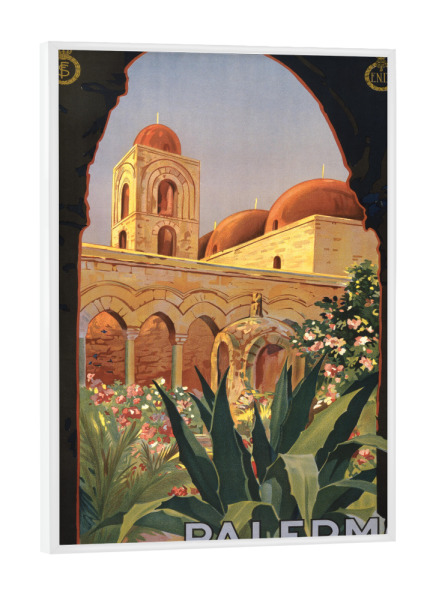 Poster mit weißem Rahmen "Travel - Palermo" artboxONE - Städte,Reise,Architektur