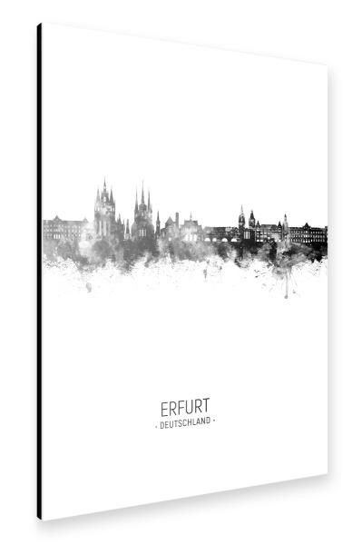 Alu-Dibond "Erfurt Skyline BW" 30x20 cm artboxONE