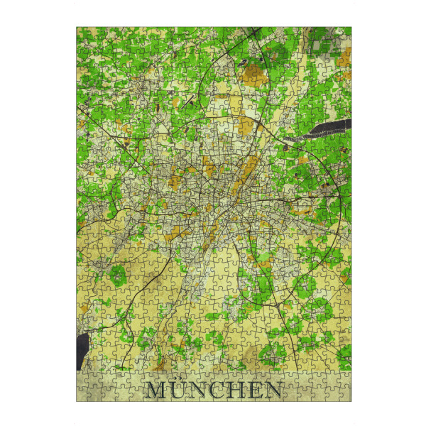 Puzzle Ravensburger "München Vintage City Map" artboxONE - Städte / München,Kartografie