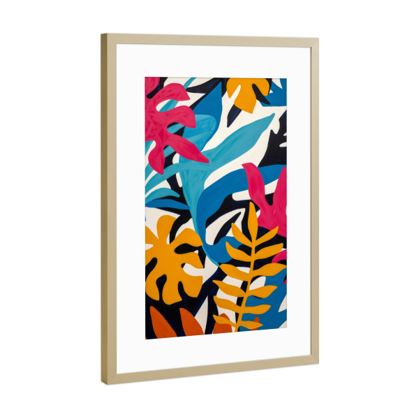 Poster mit Rahmen Gold "Tropische Abstraktion" artboxONE - Natur,Abstrakt