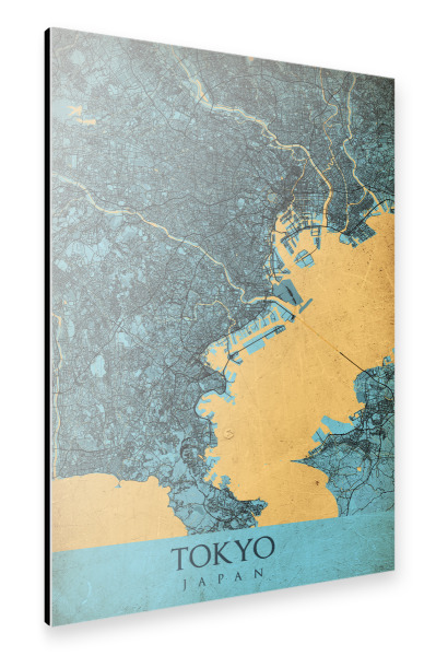 Alu-Dibond "Vintage Tokio City" 30x20 cm artboxONE