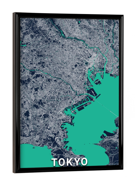 Poster mit schwarzem Rahmen "Tokio CityMap" artboxONE - Städte / Tokio,Kartografie