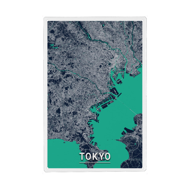 Holzbild "Tokio CityMap" artboxONE - Städte / Tokio,Kartografie