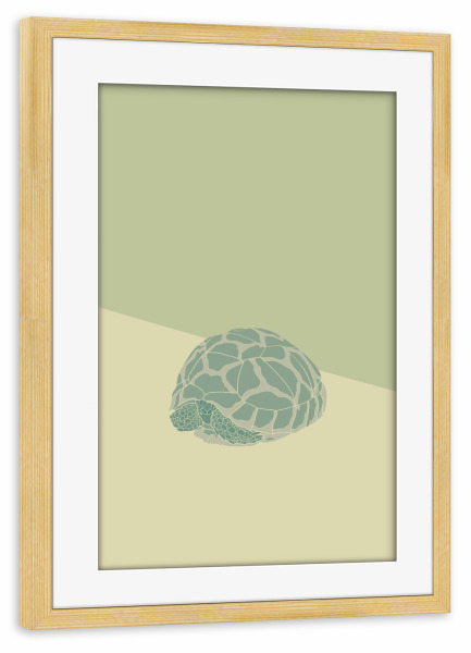 Poster mit Rahmen kiefer "Eine kleine Landschildkröte" artboxONE - Tiere