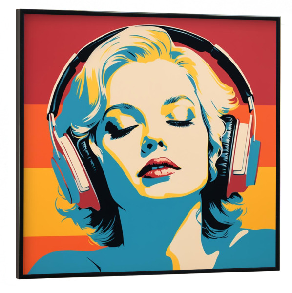 Poster mit schwarzem Rahmen 30x30 cm "WEISSER MUSIKER" artboxONE - Fashion,Für Mama - Weiß,Musik,Musiker,Pop-art,Kunst,Künstler