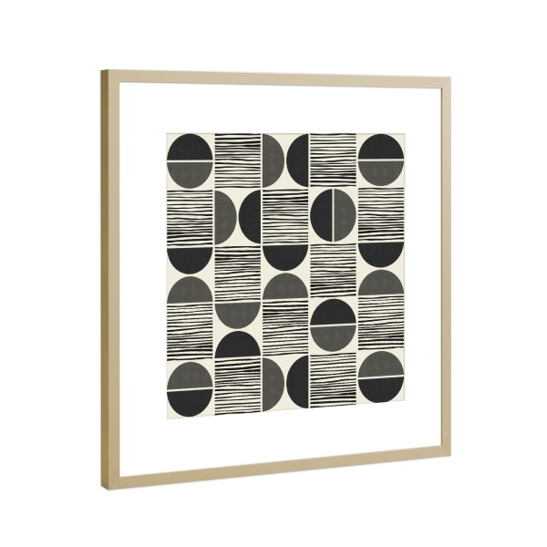 Poster mit Rahmen Gold "Kreissatz E" artboxONE - Abstrakt,Geometrie