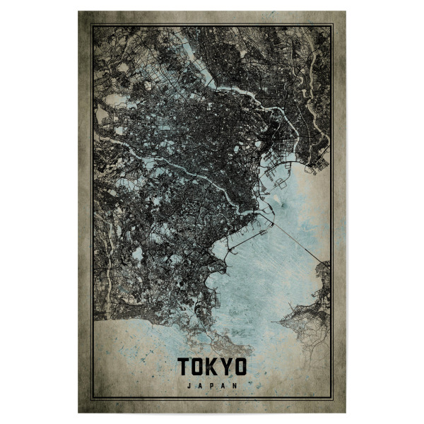 Poster 30x20 cm "Tokio Retro Citymap" artboxONE - Städte / Tokio,Kartografie