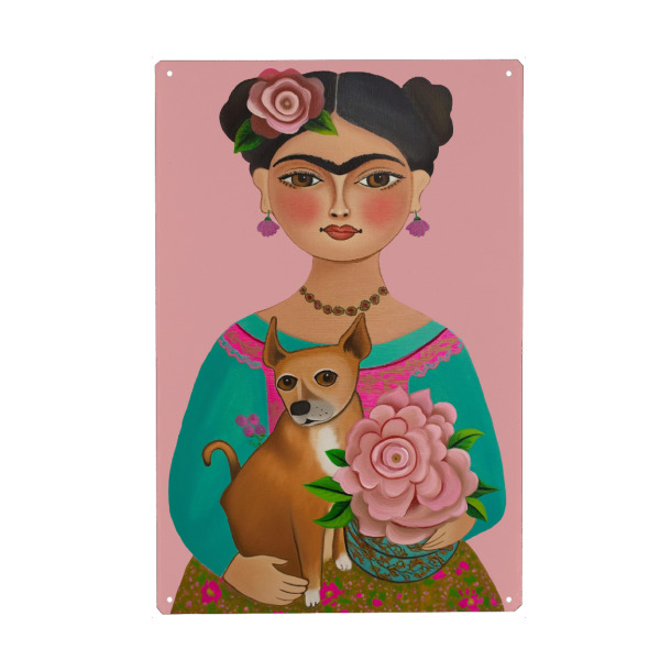 Holzbild "Sweet little Frida" artboxONE - Floral,Tiere,Menschen