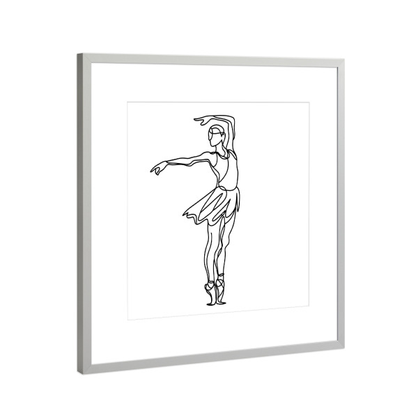 Poster mit Rahmen Silber "Ballerina lines abstract" artboxONE - Abstrakt,Musik - Música,Balé,Bailarina,Linha,Abstrato,Moderno,Dança,Dançarino,Clássico