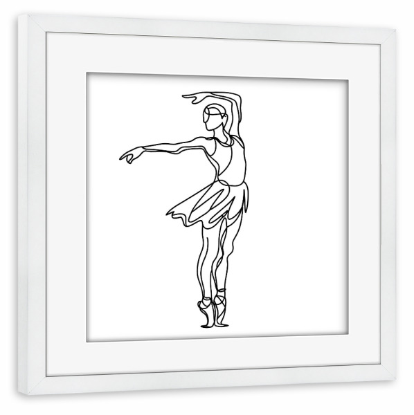 Poster mit Rahmen weiß "Ballerina lines abstract" artboxONE - Abstrakt,Musik - Música,Balé,Bailarina,Linha,Abstrato,Moderno,Dança,Dançarino,Clássico