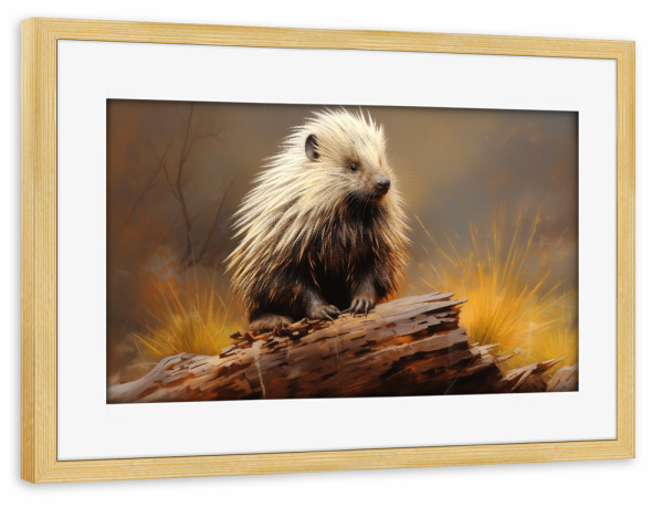 Poster mit Rahmen kiefer "Stachelschweinporträt" artboxONE - Natur,Tiere