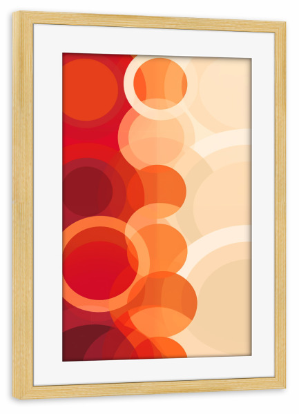 Poster mit Rahmen kiefer "Retro Kreise" artboxONE - Abstrakt,Architektur,Geometrie