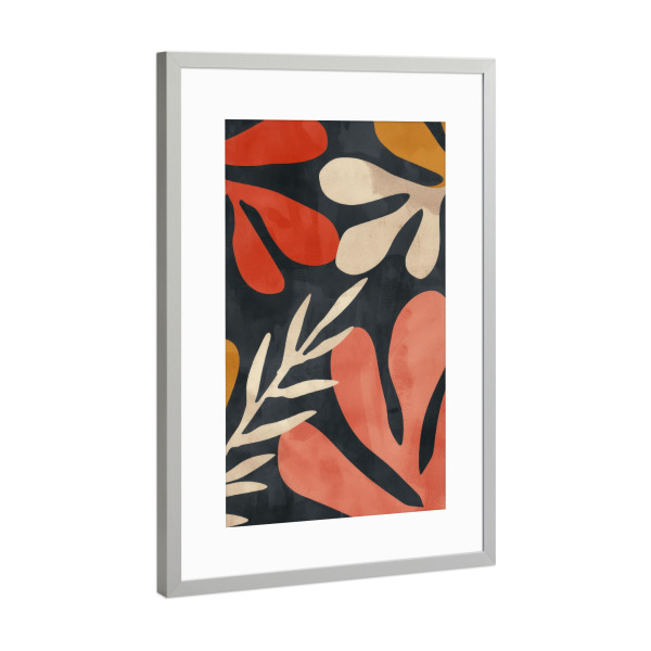 Poster mit Rahmen Silber "Abstrakte botanische Rhythmen" artboxONE - Natur,Abstrakt